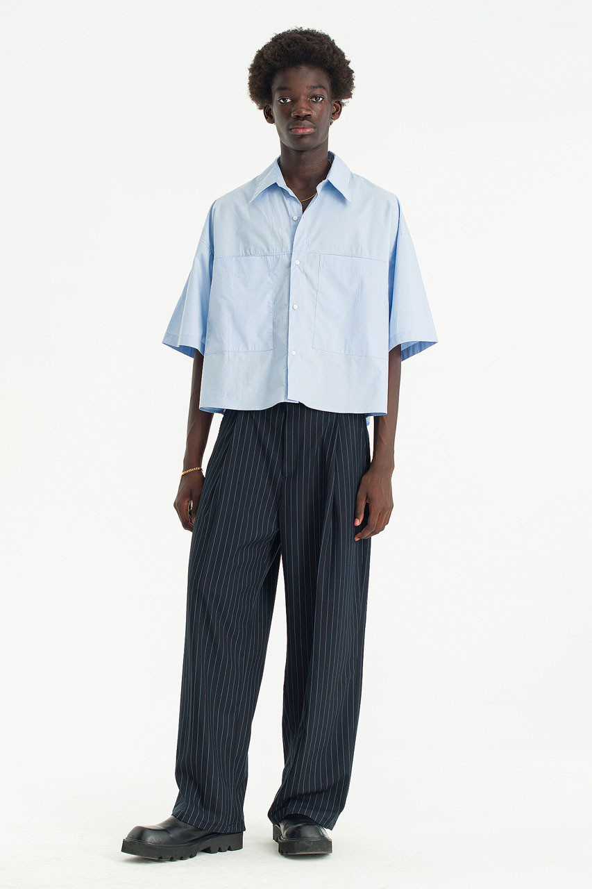 Menswear | Pinstripe Suit Trousers, Navy