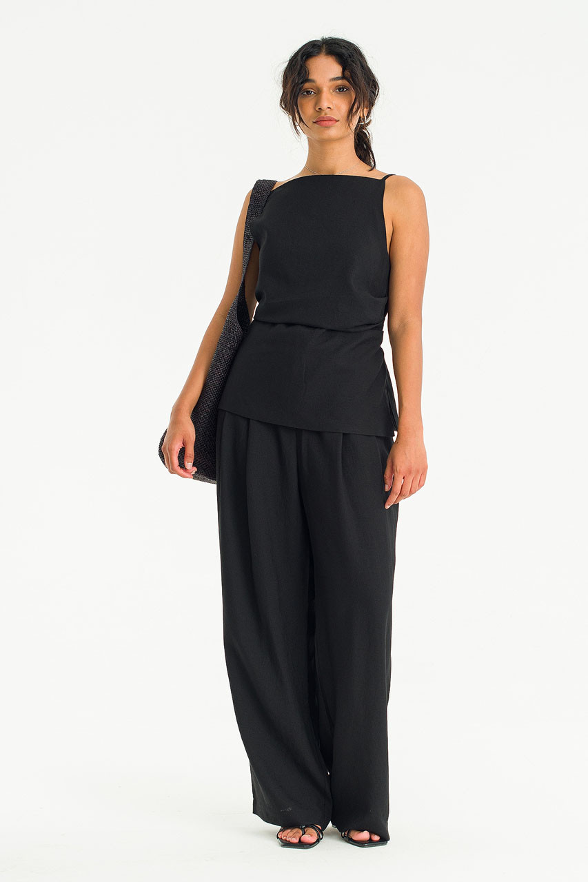 Mizuki Ribbon Cami Top, Black