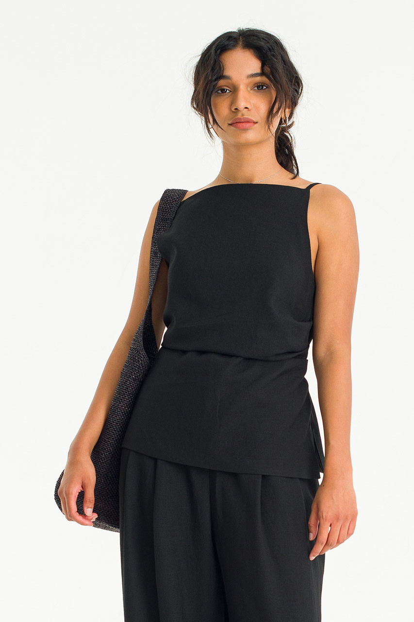 Mizuki Ribbon Cami Top, Black