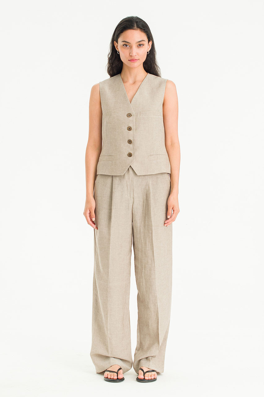 Sonia Button Vest, Mocha