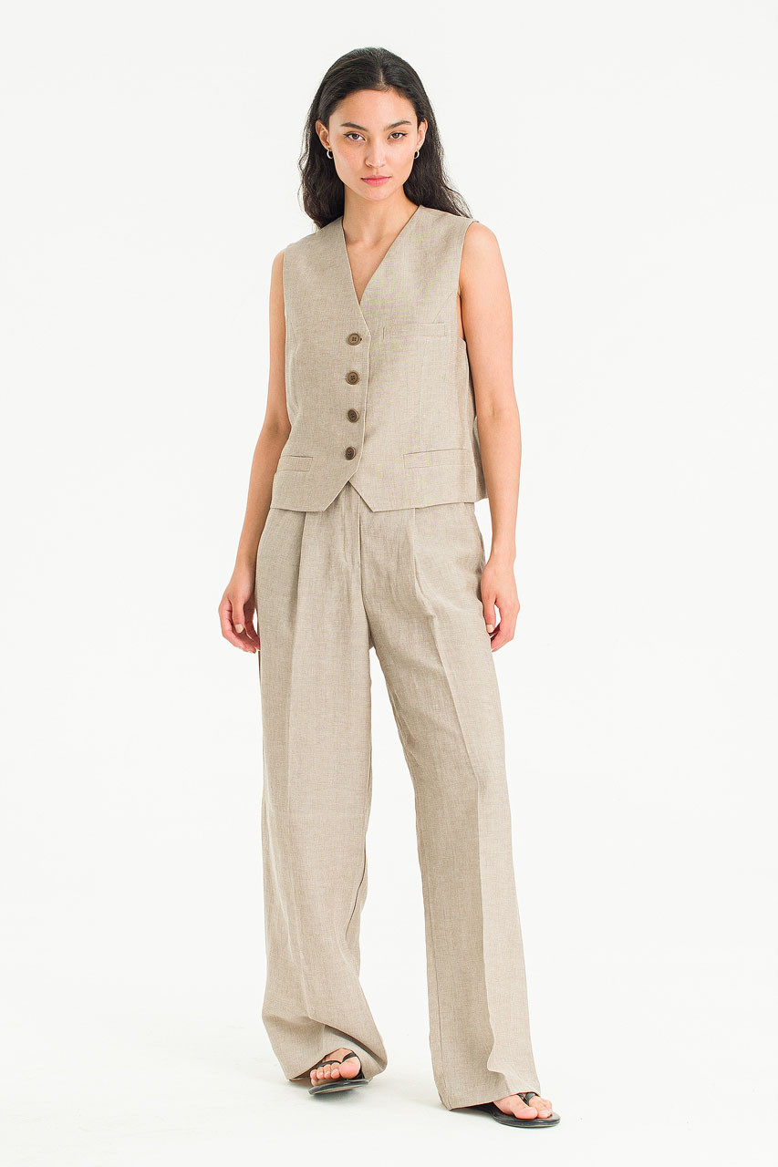 Sonia Linen Trousers, Mocha