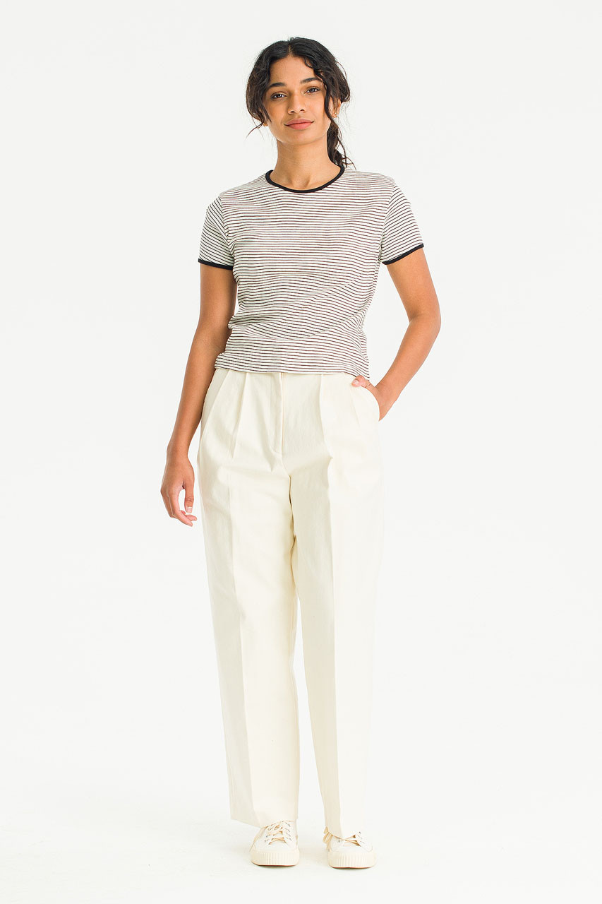 Herringbone Vijo Pants, Ivory
