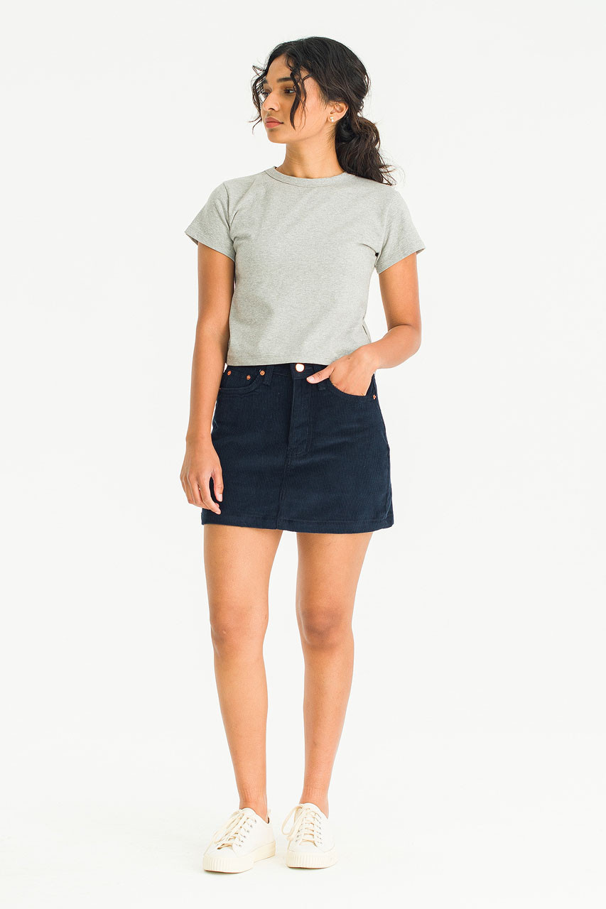 Ikoi Cord Mini Skirt, Navy