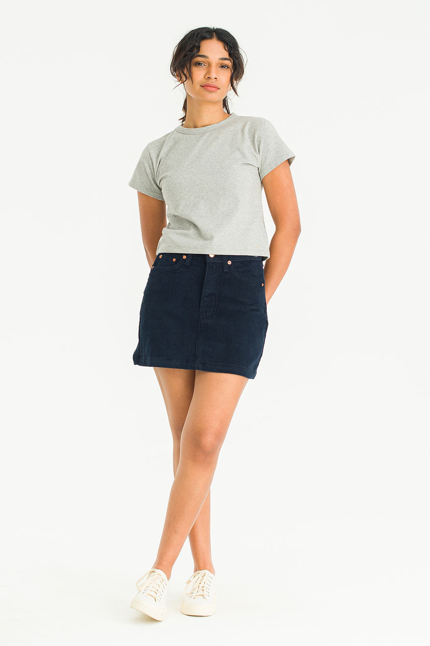 Ikoi Cord Mini Skirt, Navy