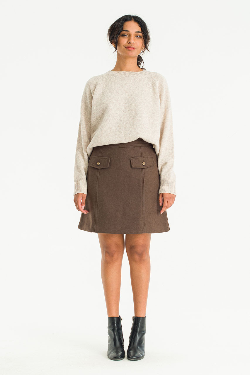 Siena Twin Pocket Skirt, Brown