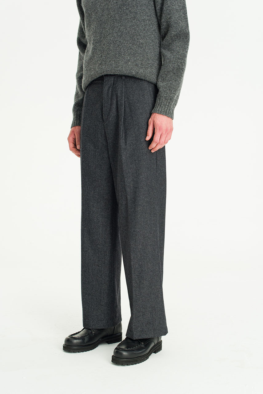 Menswear | Wide-Cut Volk Trousers, Charcoal
