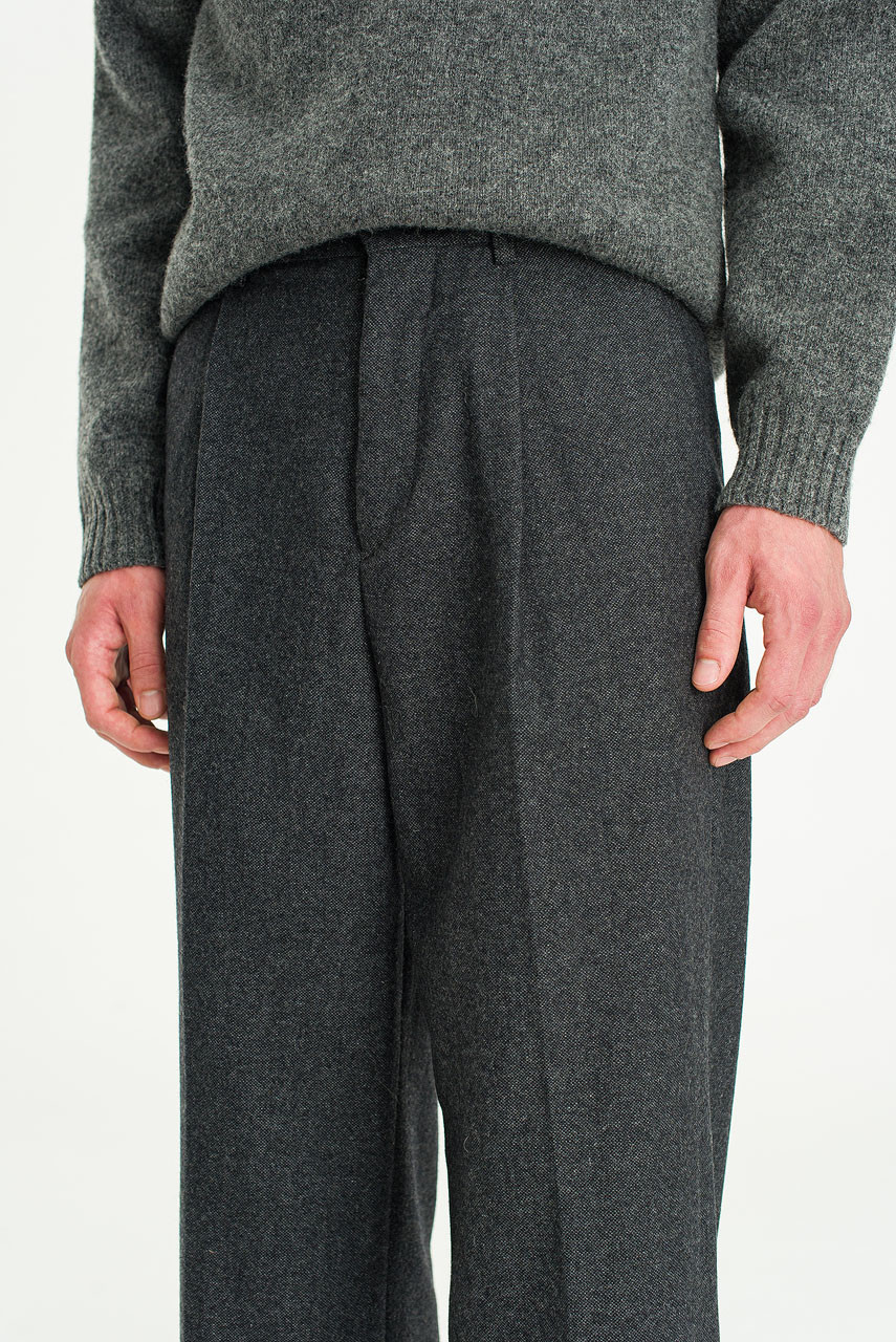 Menswear | Wide-Cut Volk Trousers, Charcoal