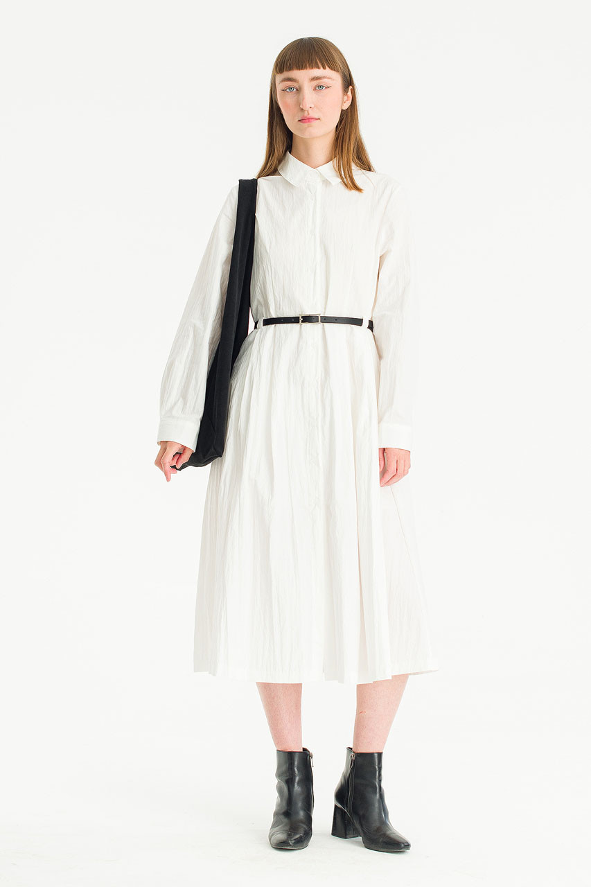 Sana Belted Shirt Dress, Ivory