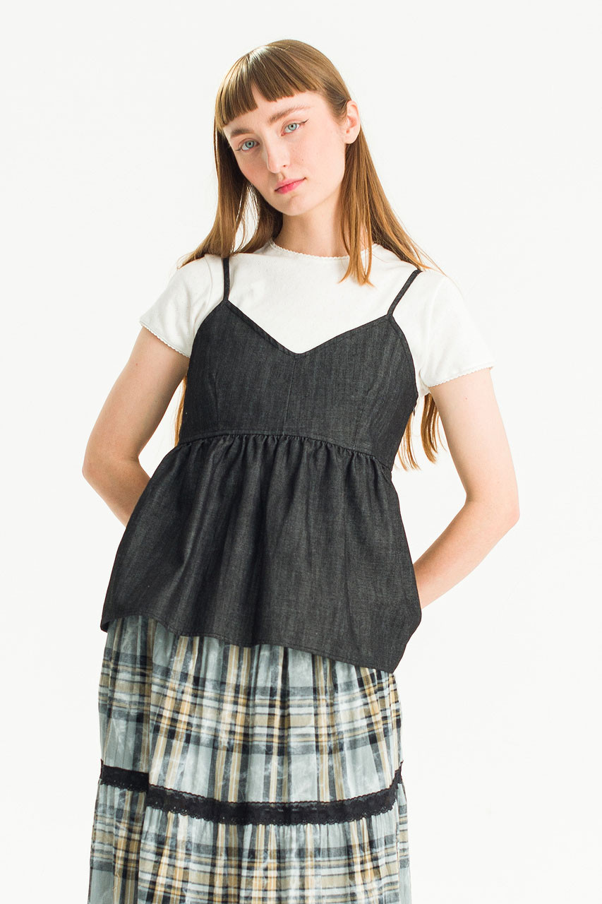 Mizuki Ribbon Cami Top, Black