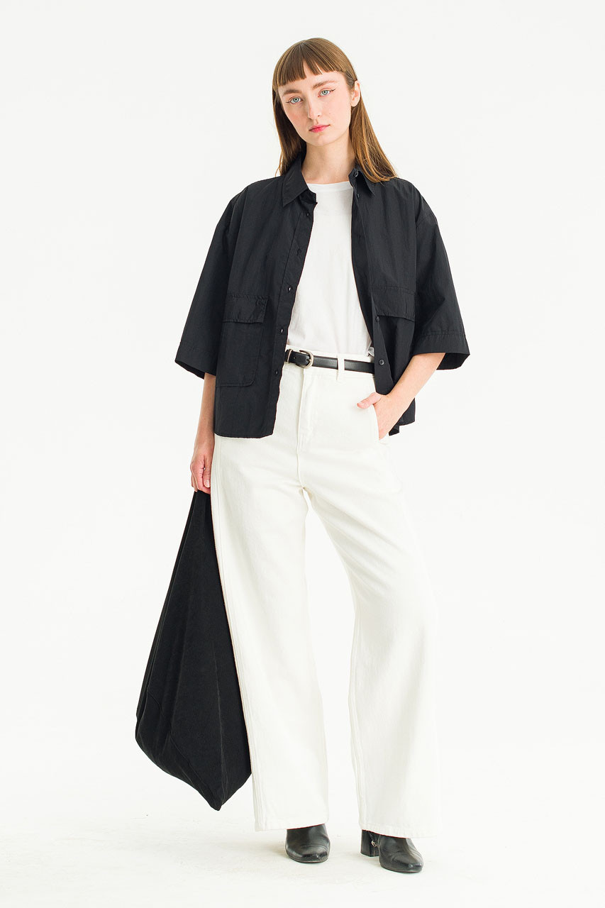 Hina Wide Cotton Pants, Ivory