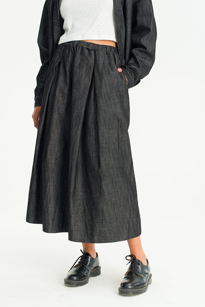 Yoko Waist String Skirt, Black