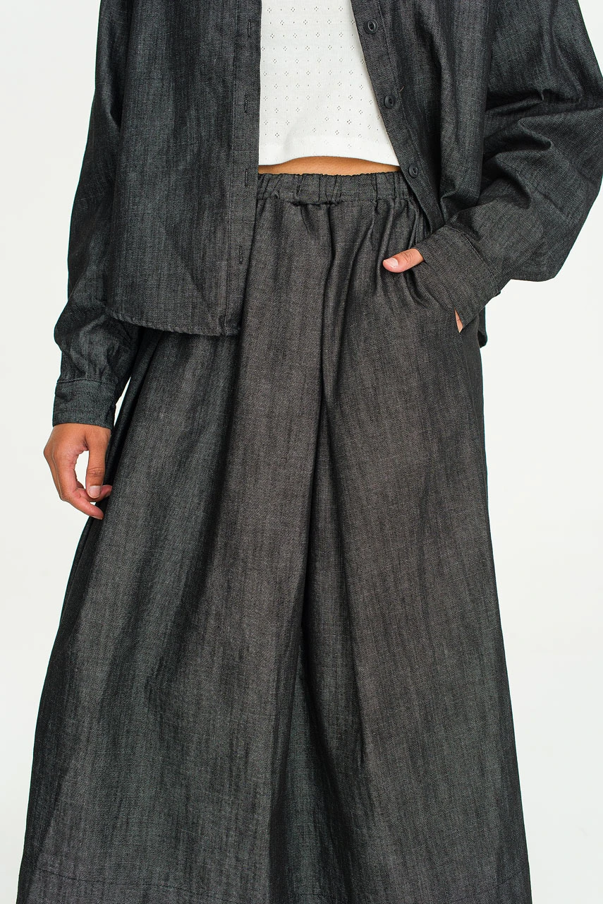Yoko Waist String Skirt, Black