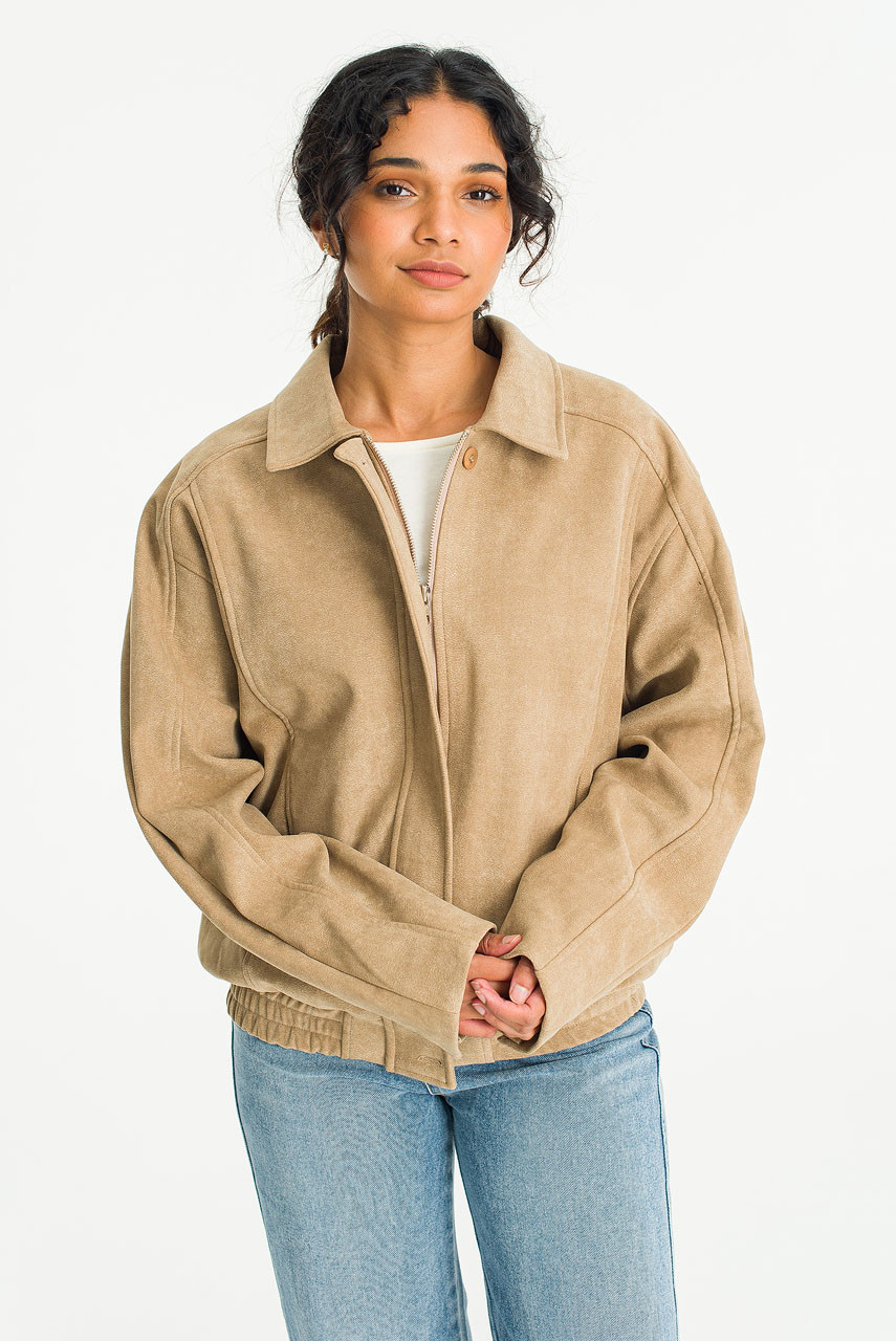 Sofia Suedette Blouson, Beige