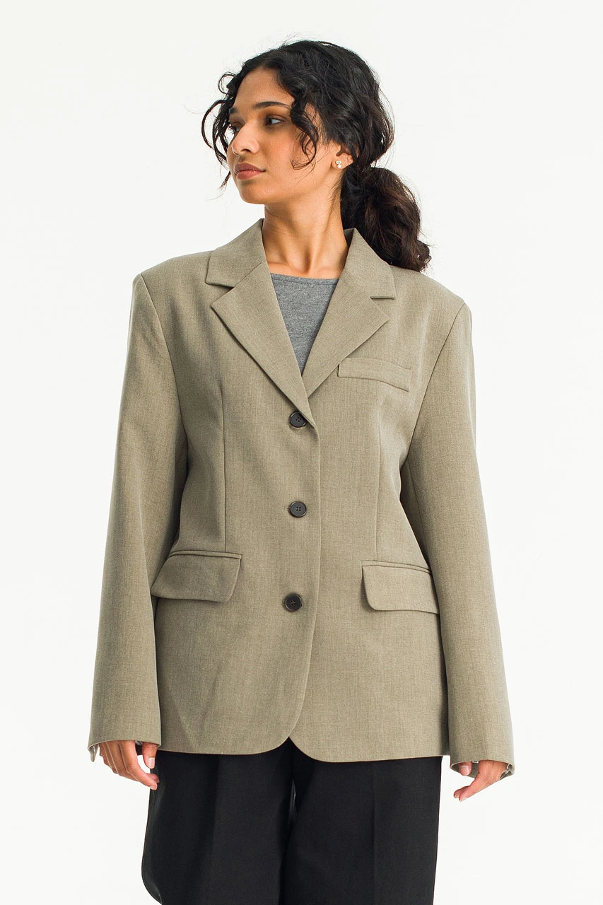 Lila Melange Jacket, Brown