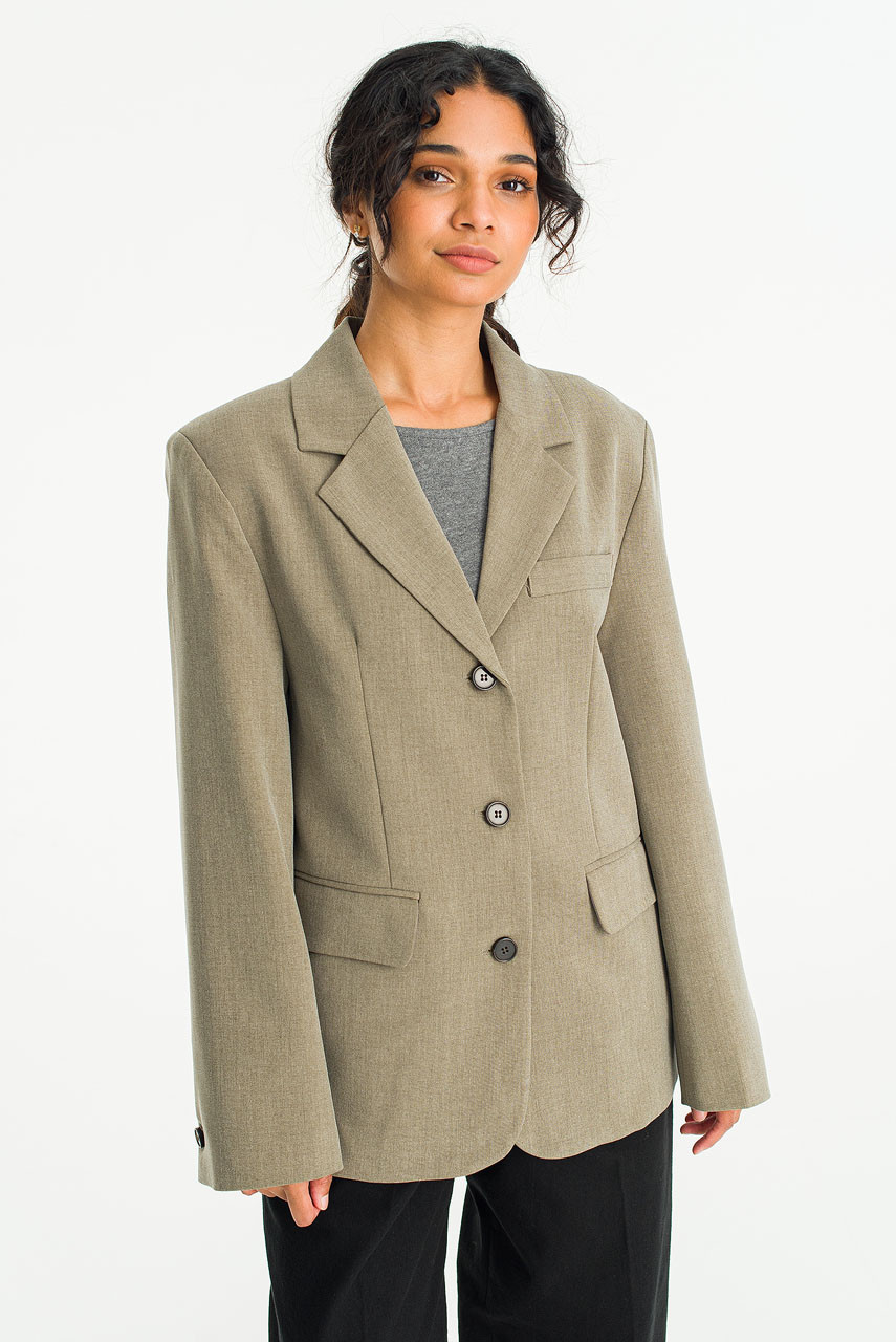 Lila Melange Jacket, Brown