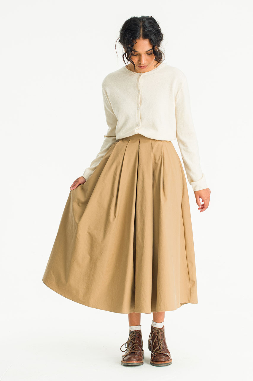 Camila Long Skirt, Beige