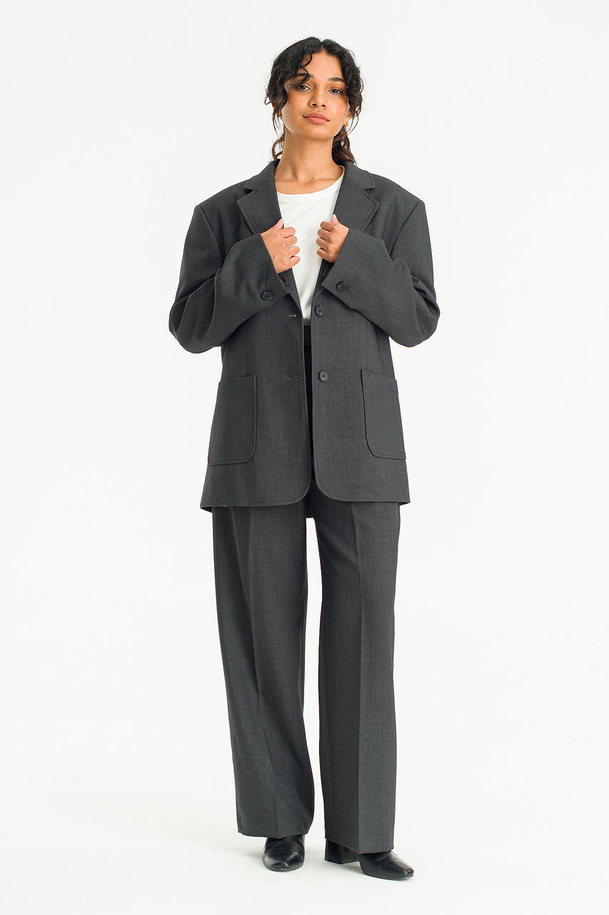 Emily Single Button Jacket, Charcoal