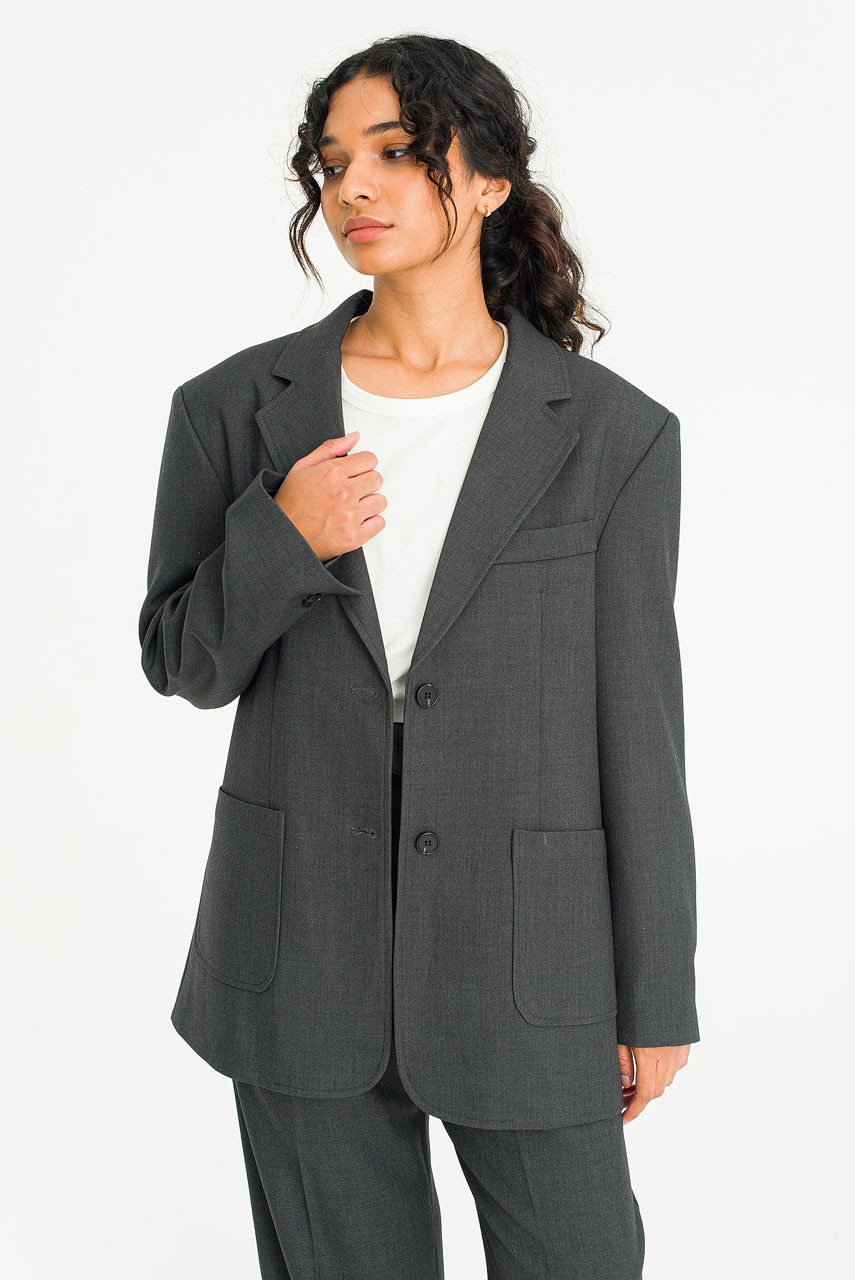 Emily Single Button Jacket, Charcoal