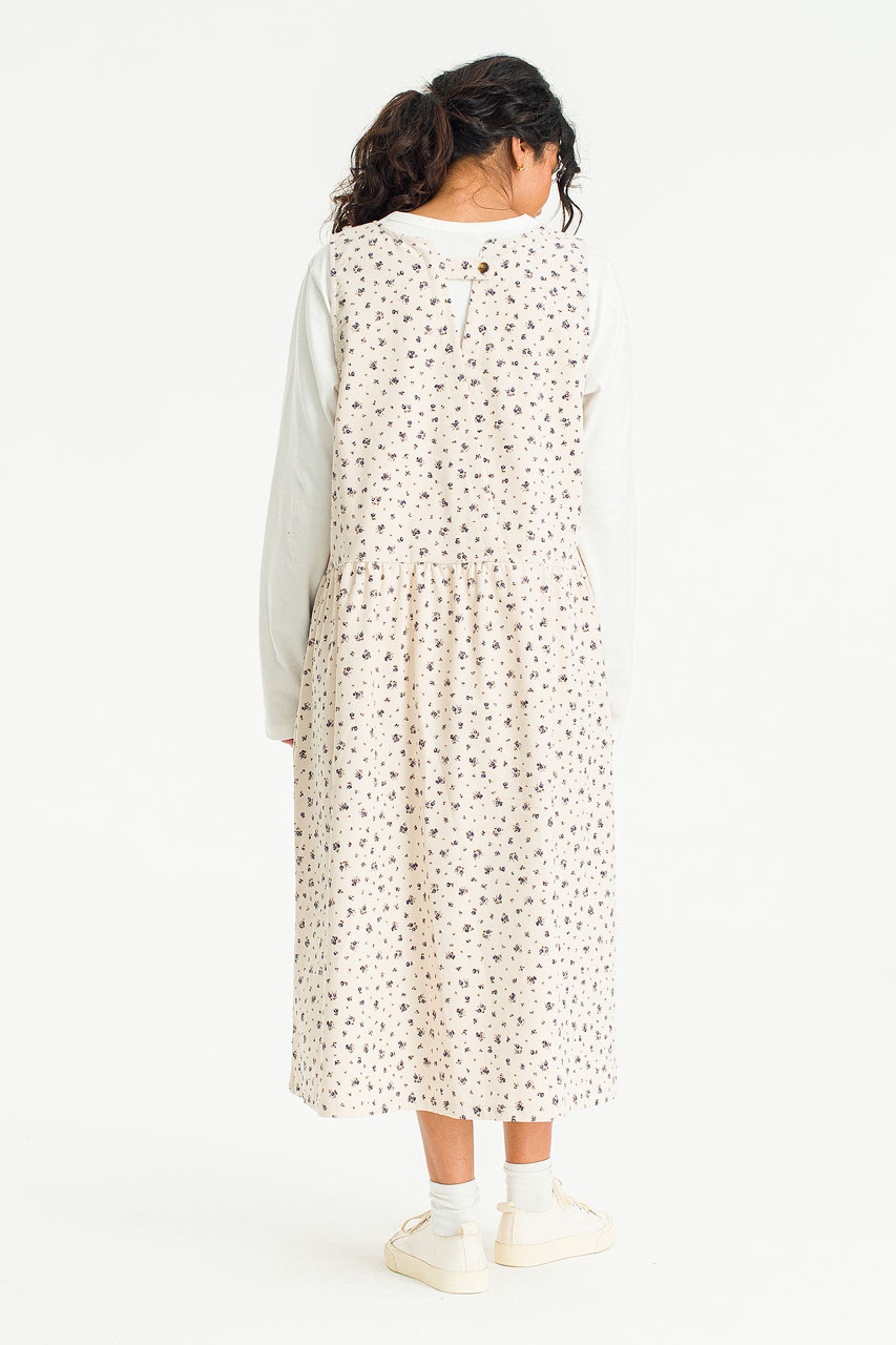 Fiona Cord Flower Print Dress, Ivory