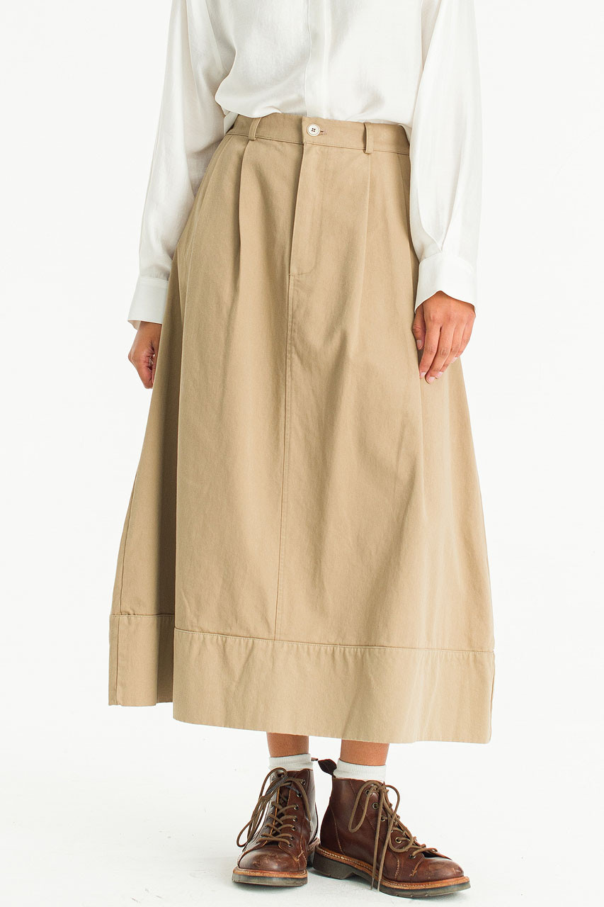 Oui Balloon Cotton Skirt, Beige