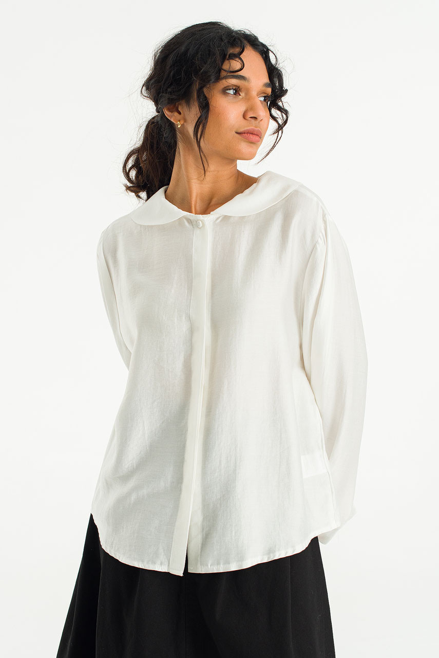 Bea Round Collar Blouse, Ivory