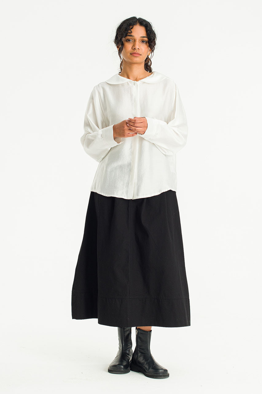 Bea Round Collar Blouse, Ivory