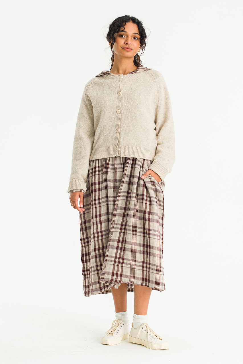 Rina Classic Wool Cardigan, Beige