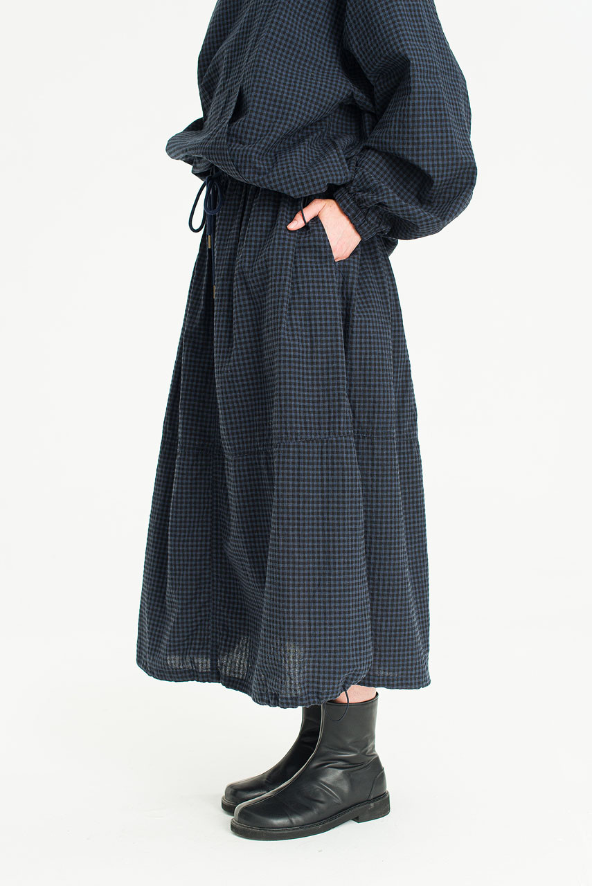 Kona Balloon Skirt, Black Gingham