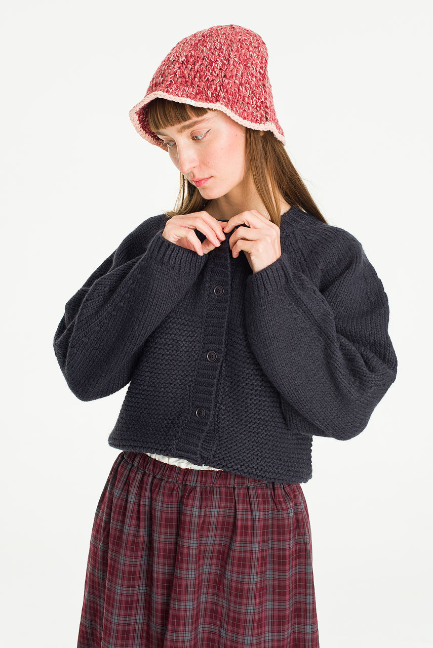 Laura Melange Knit Hat, Red