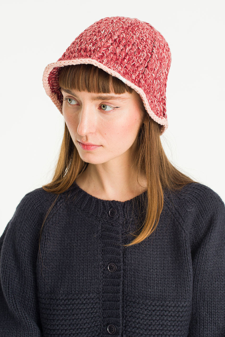 Laura Melange Knit Hat, Red