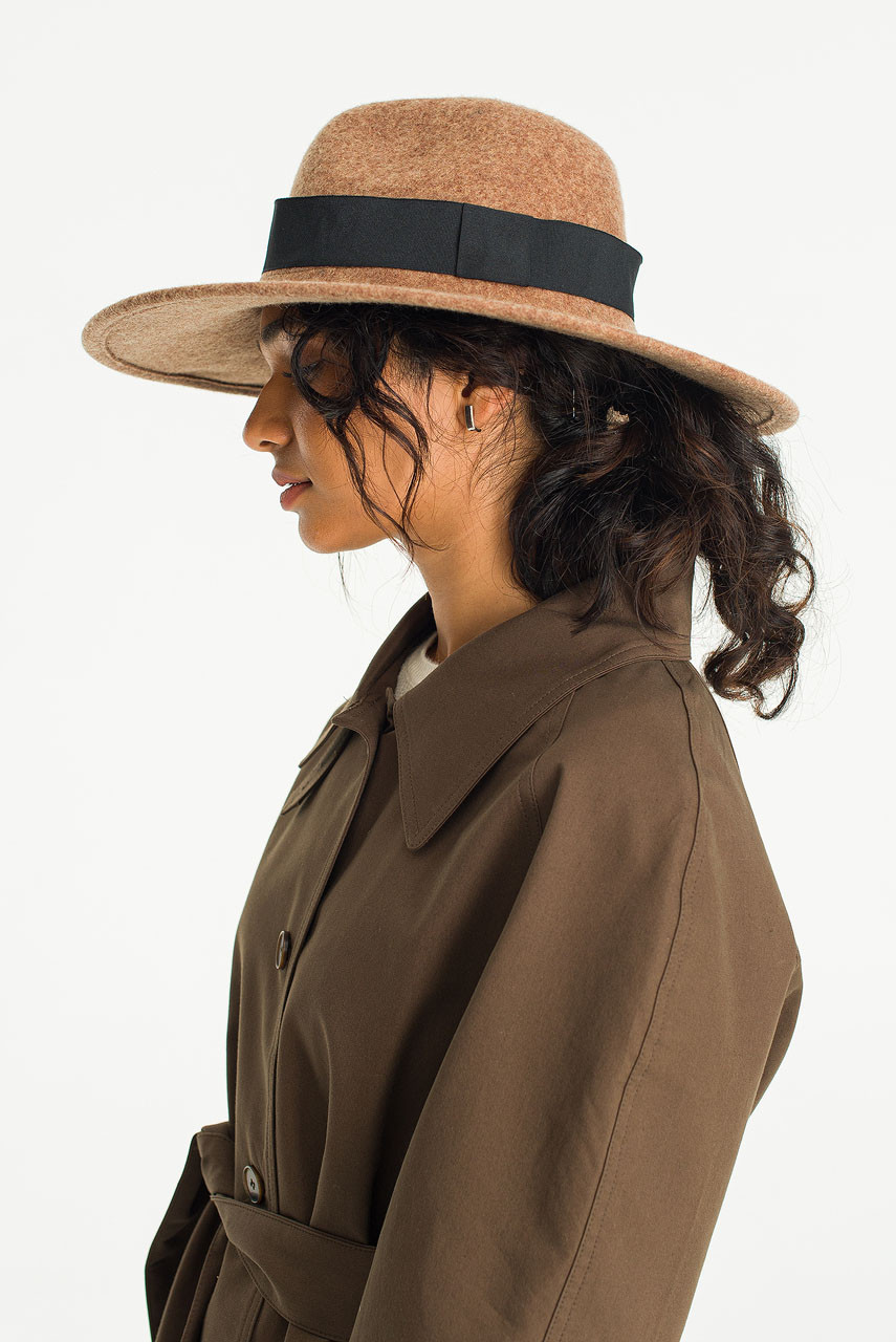 Hana Wool Fedora, Beige