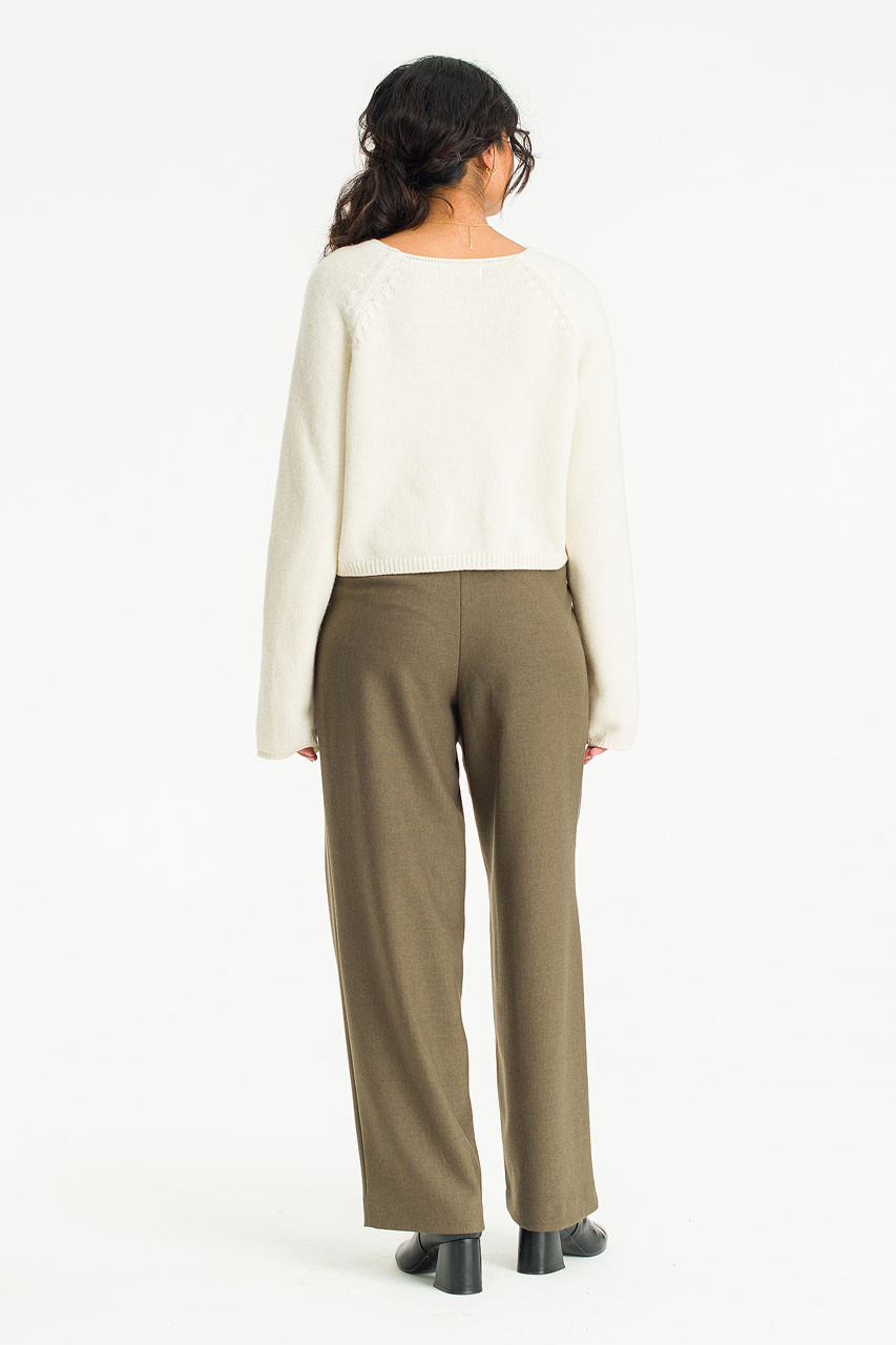 Aya Pleated Slacks, Khaki