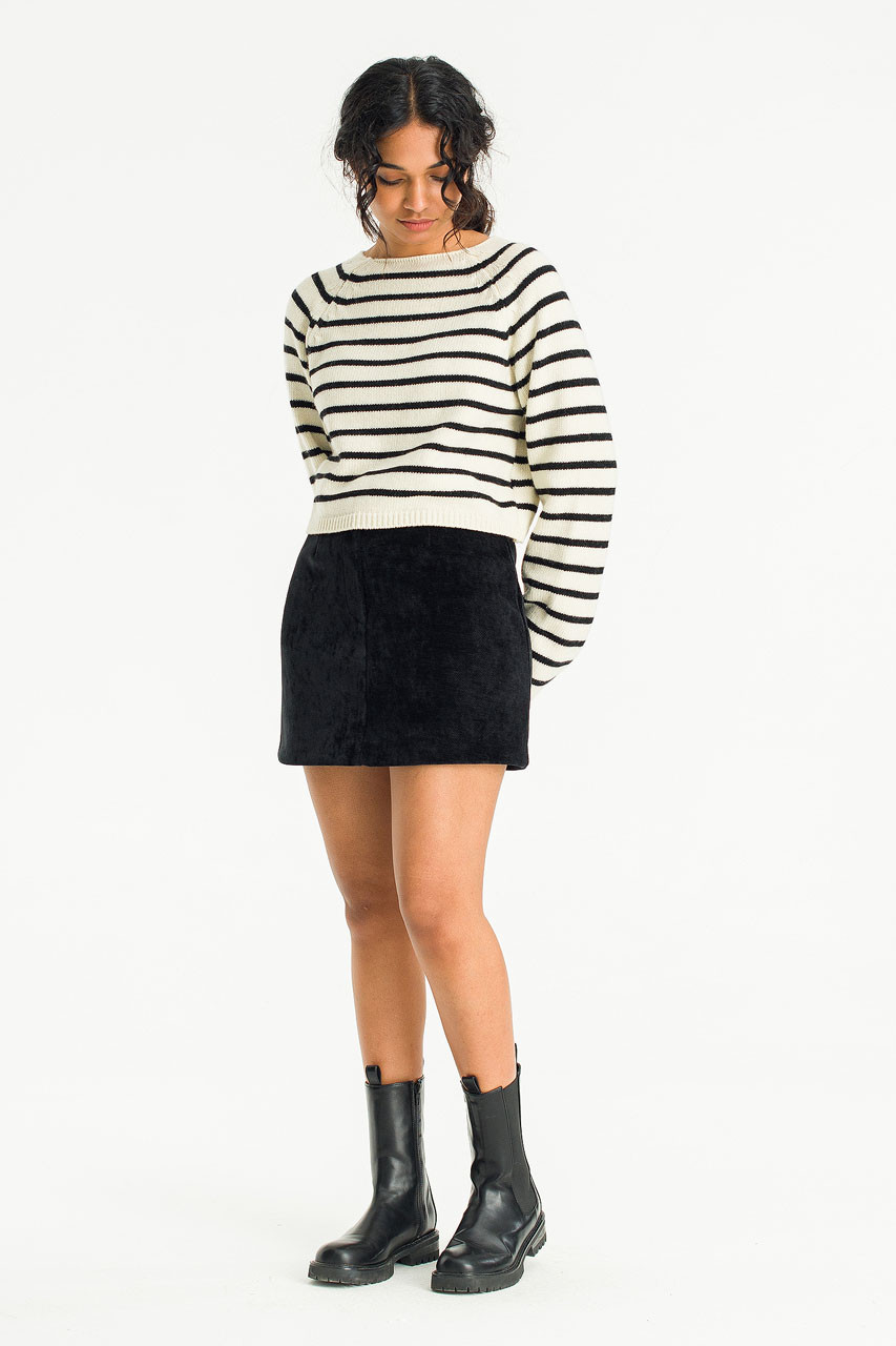 Velvety Mini Skirt, Black