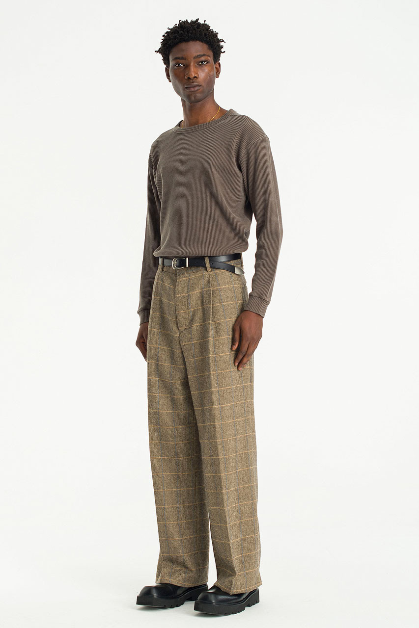 pachman TUCK PEGGED PANTS 36ベージュ Menswear | Crosshatch Trousers, Beige