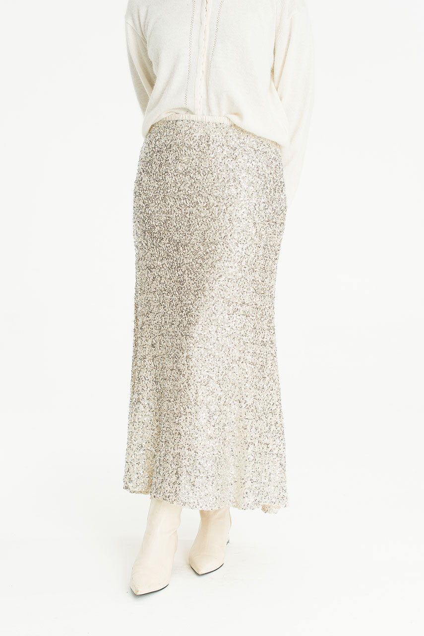 Twinkle Mid Length Skirt, Champagne