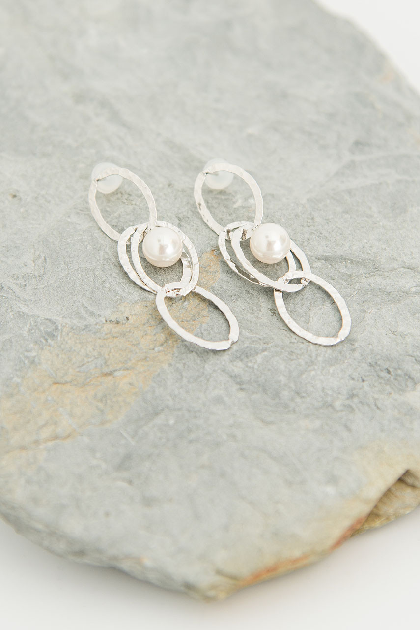 Giselle Pearl Point Earrings, Silver