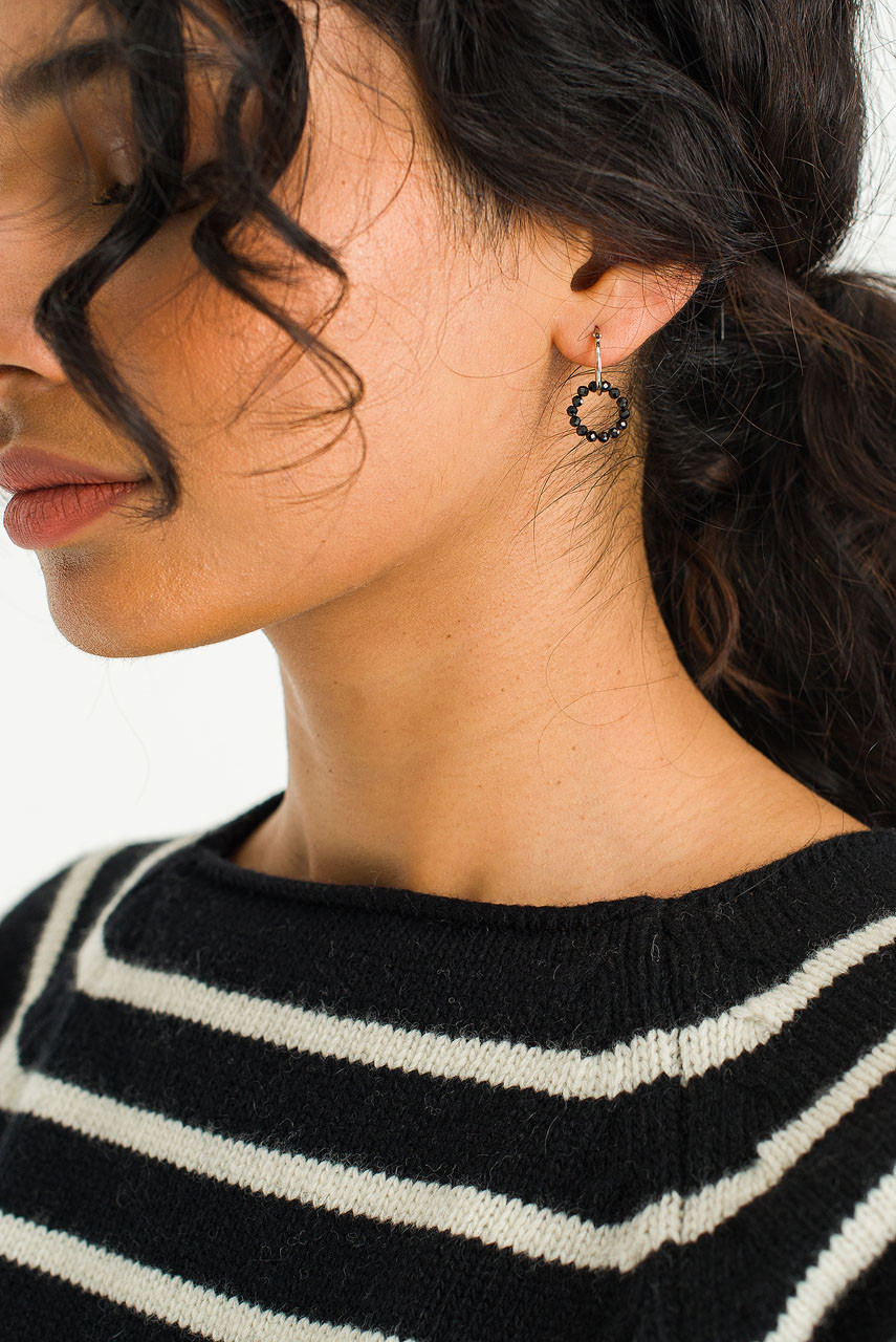 Circle Bijou Point Earrings, Silver