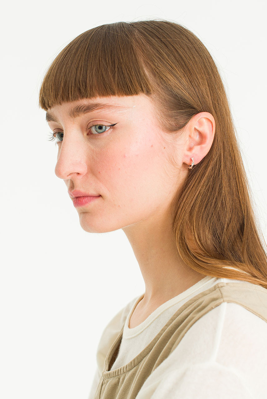 Petite Apple Twine Earrings, Silver