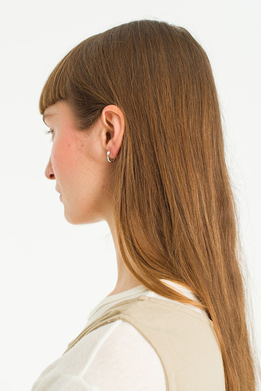 Petite Apple Twine Earrings, Silver