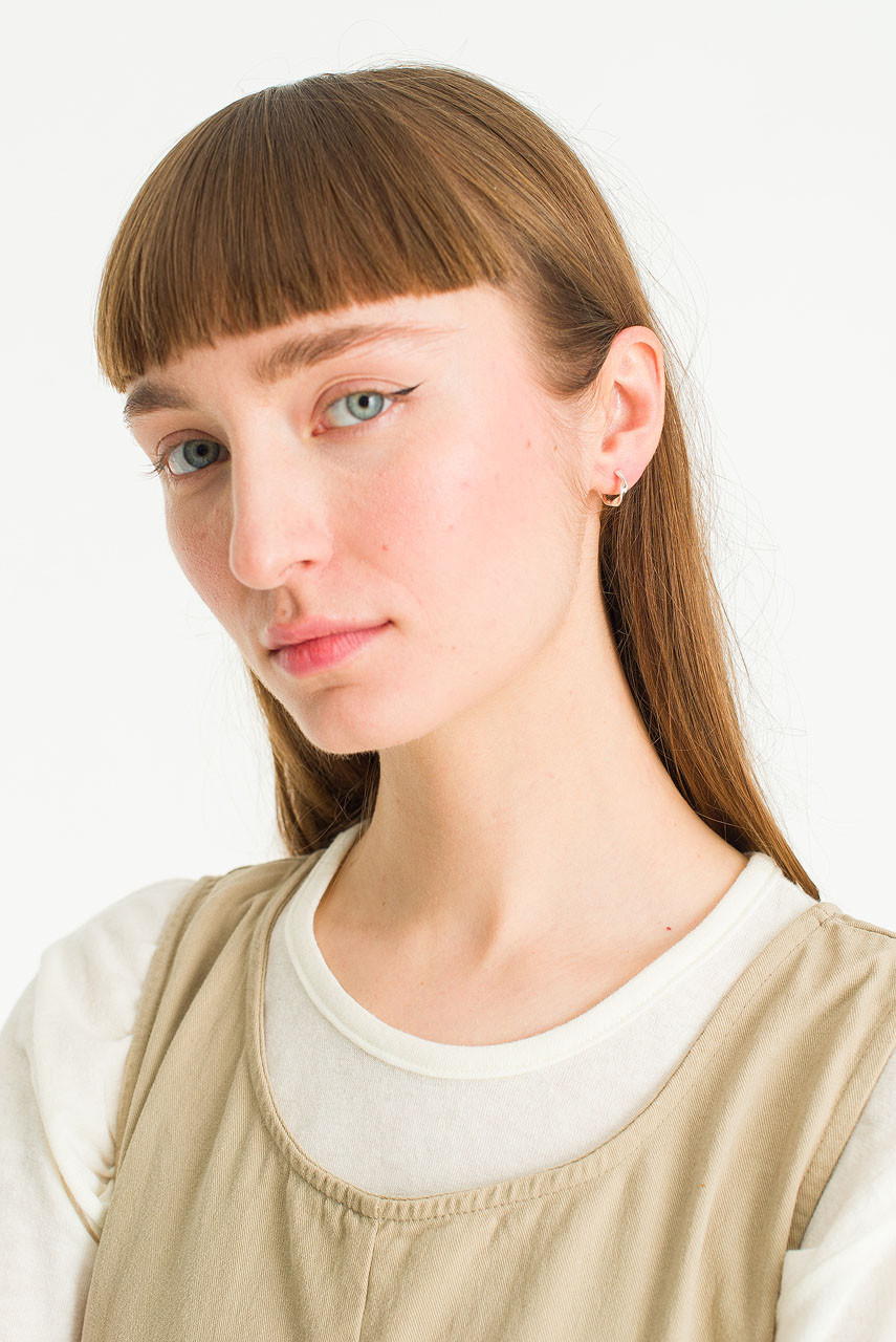 Petite Apple Twine Earrings, Silver