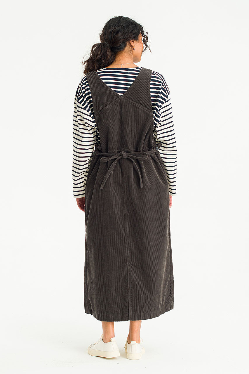 Jenni Cord Apron Dress, Charcoal