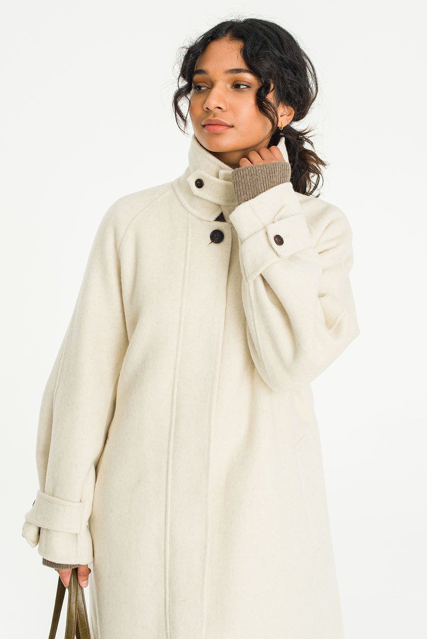 (ivory) midi collar 【新品未使用】stand coat
