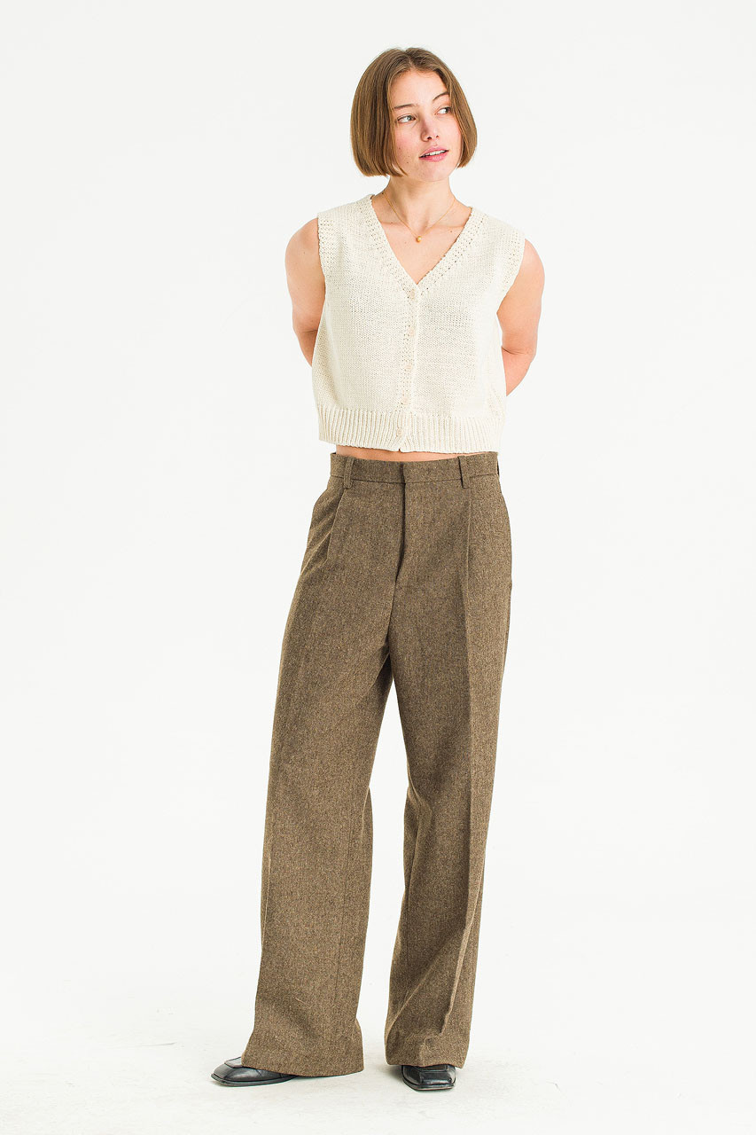 Wide-Cut Volk Trousers, Hazel