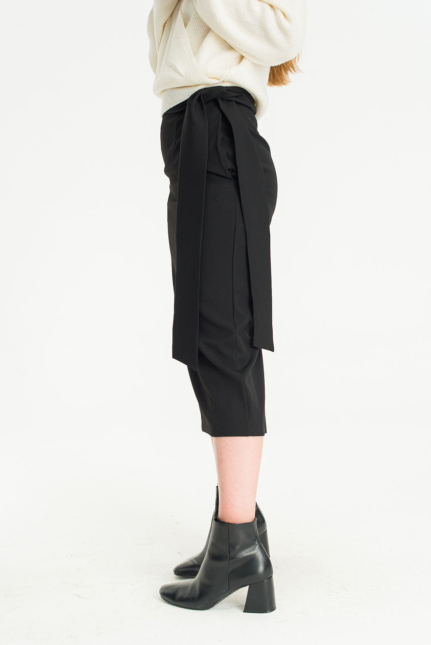 Hani Ribbon Belt Skirt, Black
