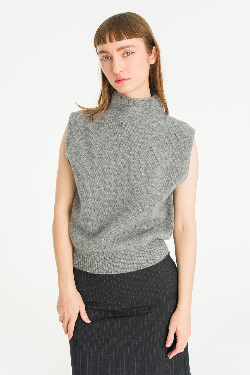 Mio Turtle Neck Vest, Grey