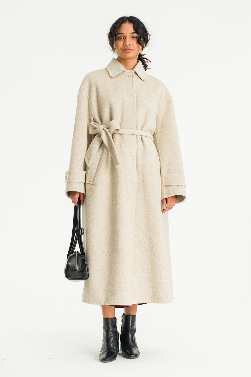 Asuka Raglan Seamless Coat, Beige