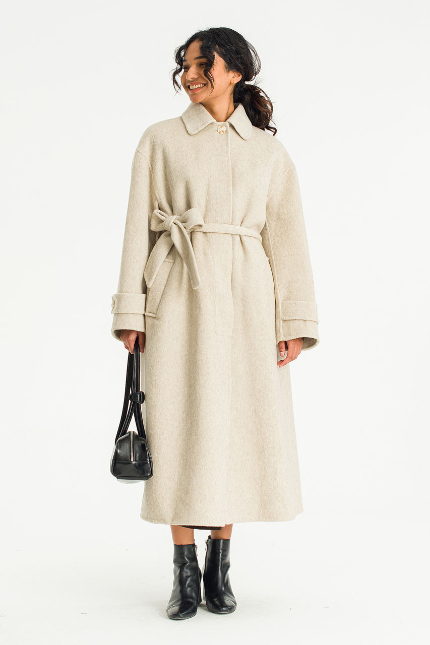 Asuka Raglan Seamless Coat, Beige