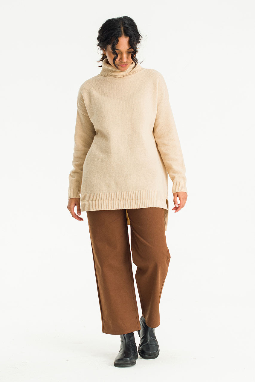 Kiko Loose Turtle Neck Jumper, Beige