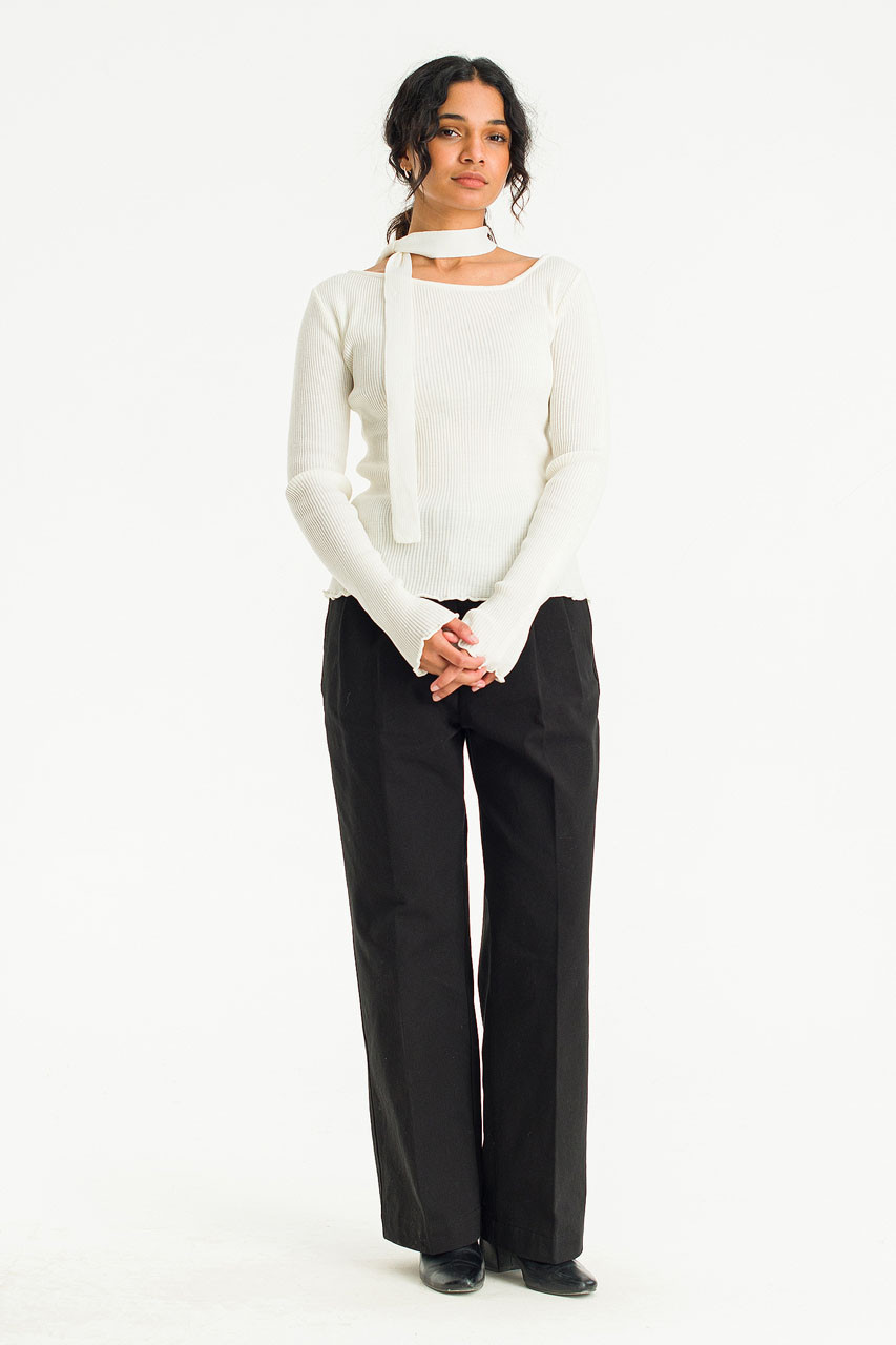 Meg Ribbed Tie And Jumper, Ivory