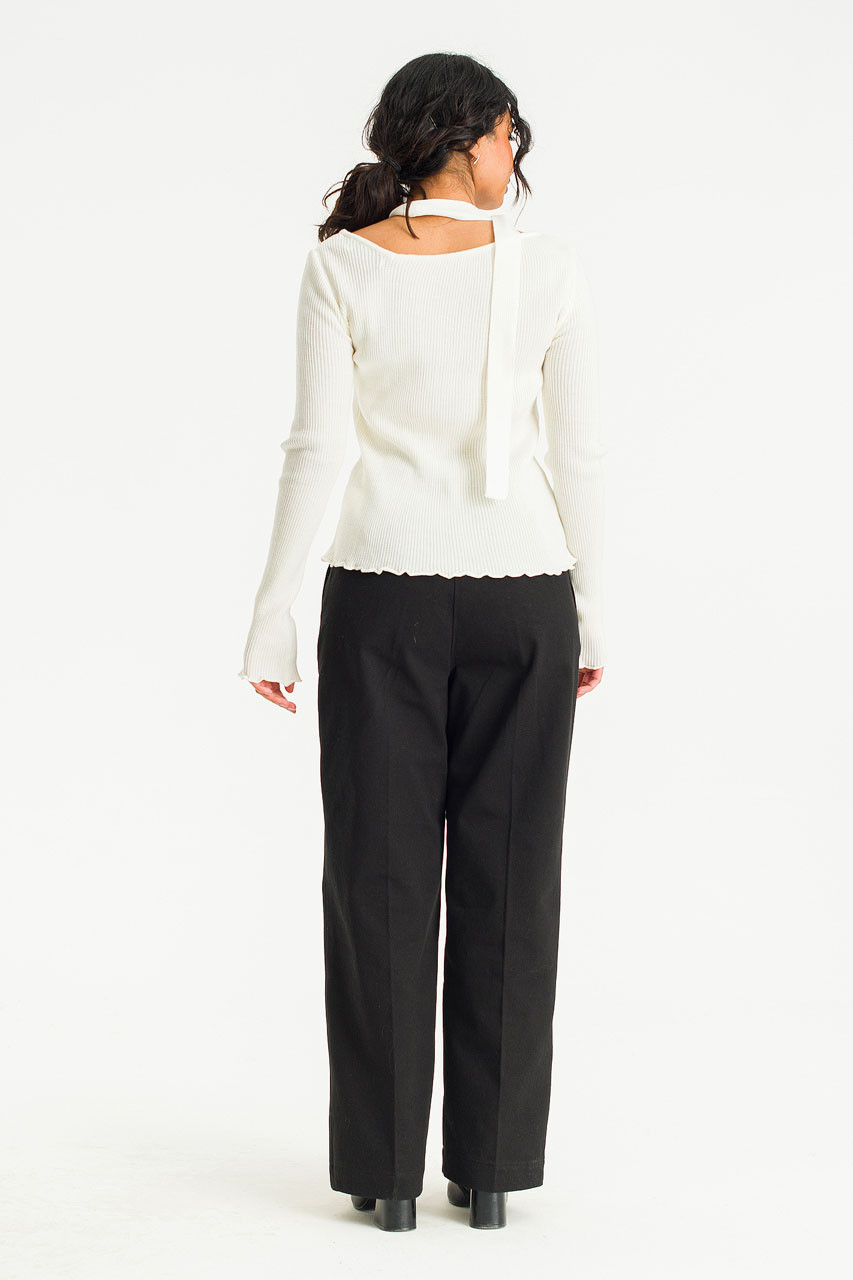 Meg Ribbed Tie And Jumper, Ivory